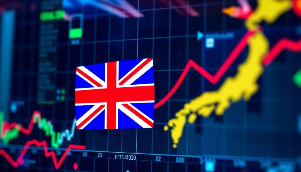 Торговля на фондовых индексах: DAX, FTSE 100, Nikkei 225. - иллюстрация