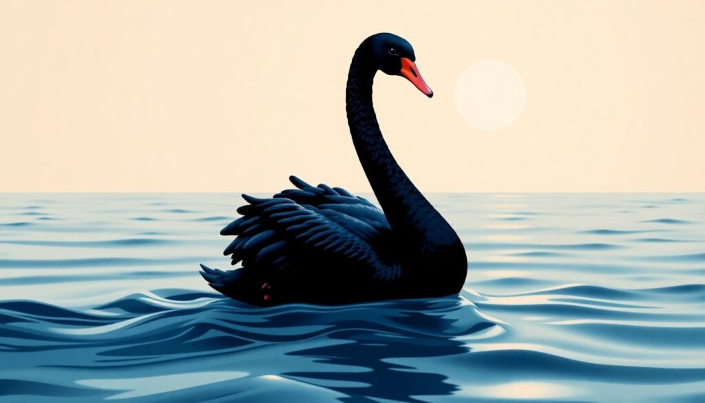 Что такое черный лебедь на финансовых рынках. - иллюстрация