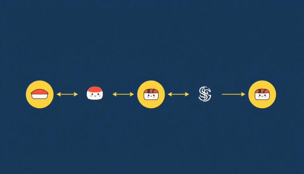 Как работает протокол SushiSwap. - иллюстрация